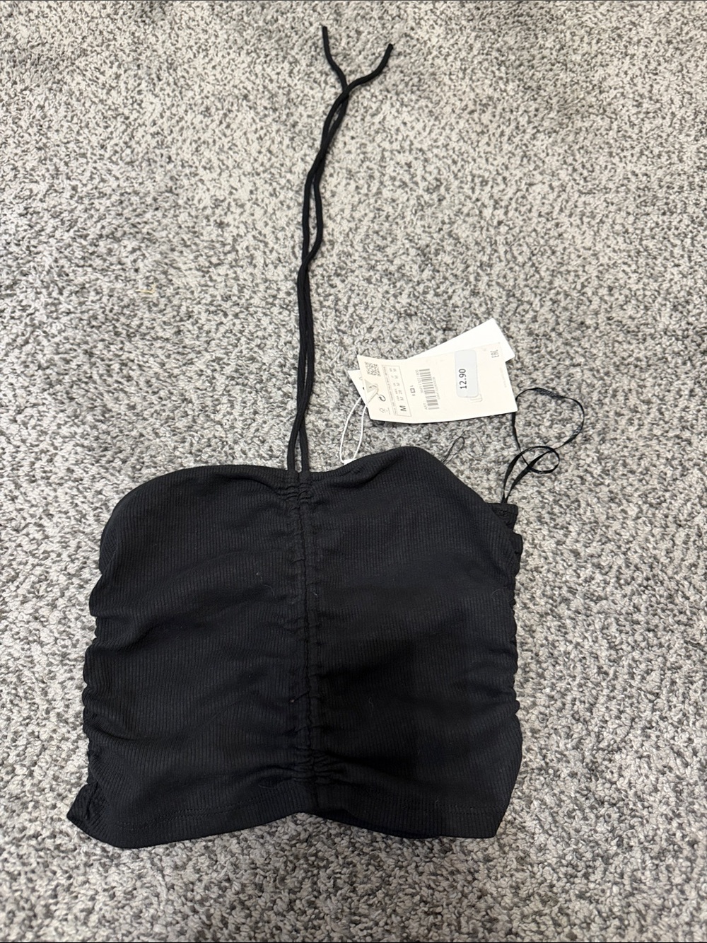 Black Women’s Tube Top with Halter Strap - Zara